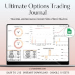 Options Trading Journal Template in Google Sheets - Peach Theme Win-Loss Tracking