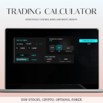 Trading Position size Сalculator in Excel. Trading Calculator for Stocks, Crypto, Options, Forex (Cyan Mode)