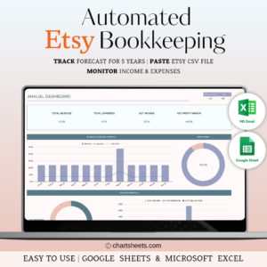 Premium Etsy Sellers Bookkeeping Spreadsheet in Excel And Google Sheets