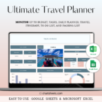 Travel Planner Spreadsheet Template for Google Sheets & Excel