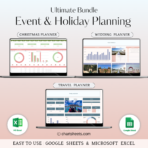 Event Planning Spreadsheet for Christmas, Weddings, and Travel in Google Sheets and Excel