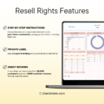 PLR Annual Budget Spreadsheet Template, Yearly Budget Planner in Excel & Google Sheets with Resell Rights