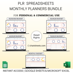 PLR Ultimate Monthly Budget Spreadsheets Templates