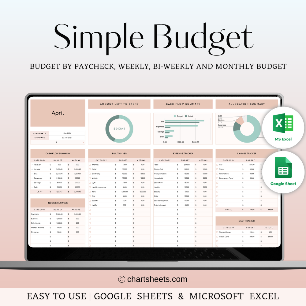 Personal Finance Tracker Excel & google sheets in Elegant Theme