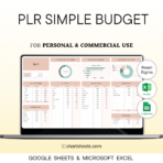 PLR Budget Planner Excel & Google Sheets (Elegant Theme) | Resell Rights